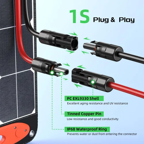 Miniatura 6 de Cable de extensión de carga solar Bateria Power a XT60 10AWG 25 pies, cable adaptador de conector solar a XT60 para panel solar a batería LiFePO4 RV