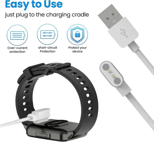 Miniatura 2 de Compatible con Woneligo W13 cargador de reloj inteligente 23.6 in, cable portátil USB, cable de carga magnético, cargador de repuesto para cargador