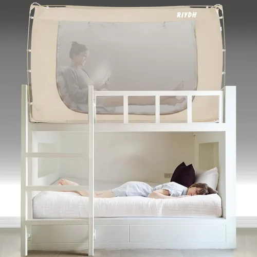 Miniatura 14 de RIYDH Tienda de campaña para cama tamaño individual XL para adultos y niños, diseño original, tienda de campaña portátil de ensueño para interiores