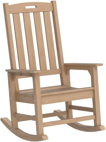 Miniatura 5 de Psilvam Mecedora de gran tamaño para exteriores, con asiento de 21 pulgadas de ancho y respaldo de 32 pulgadas de alto, premontada con la mayoría