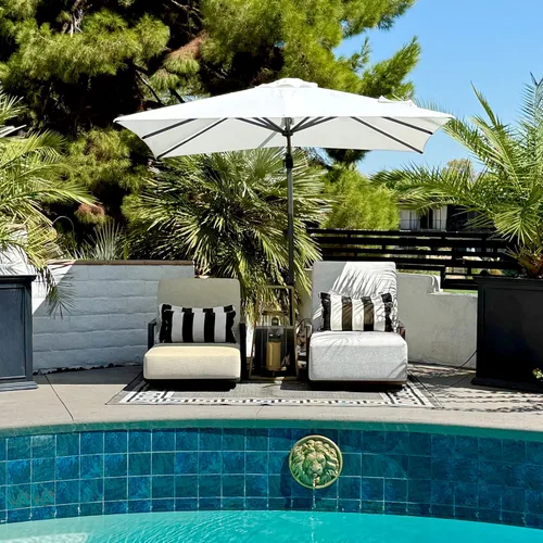 Miniatura 40 de PURPLE LEAF Sombrilla de Patio de 8 Pies para Exteriores Sombrilla Cantilever Cuadrada de Aluminio Sombrilla Offset con Rotación de 360 Grados
