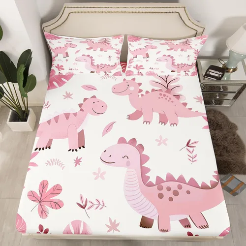 Miniatura 21 de Juego de sábana bajera ajustable para niños de fresa roja, tamaño individual, diseño de corazón dulce princesa, decoración de habitación para niñas