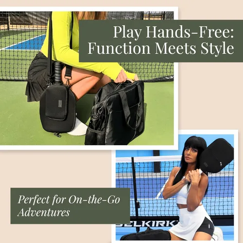 Miniatura 5 de Posh Pickler Bolsa de pickleball 3 en 1 para mujeres y hombres, bolsa de mano, bandolera y mochila, diseño convertible, se adapta a hasta 2 paletas
