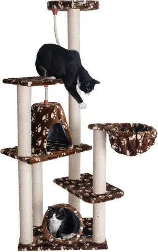 Miniatura 5 de Rascador Armarkat para gatos, estilo árbol, mueble Condo, con una altura de 60 pulgadas a 70 pulgadas, Marrón (Saddle Brown)