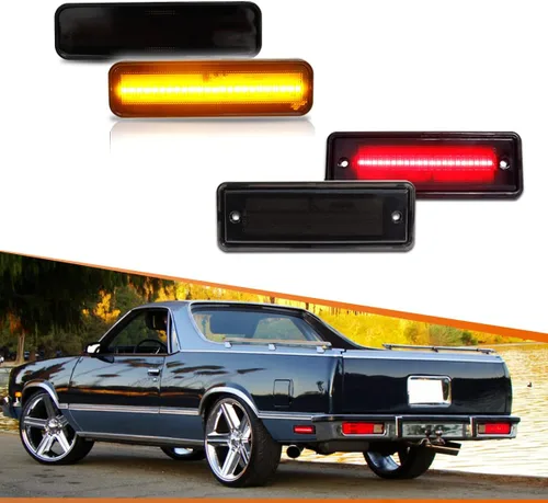 Miniatura 16 de ADIIL Luces LED de lente roja para parachoques trasero compatibles con 1978-1987 Chevrolet El Camino GMC Caballero, reemplazan las lámparas Luces