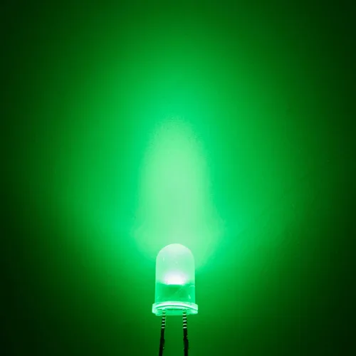Miniatura 2 de Chanzon 100 unids 0.197 in parpadeante verde LED diodo luces 1.5Hz intermitente (lente difusa redonda DC 3V 20mA) iluminación brillante bombillas G)
