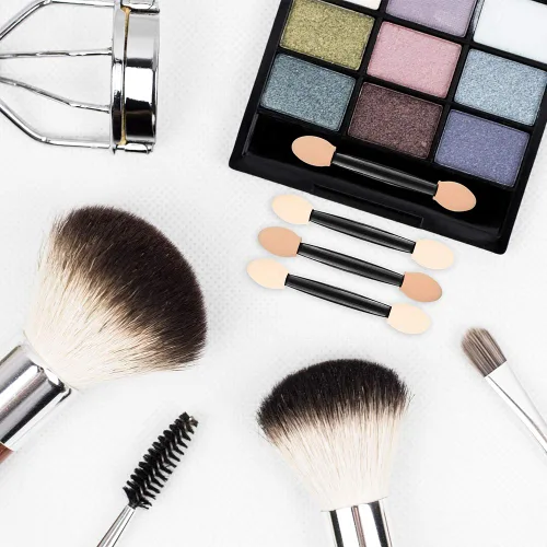 Miniatura 6 de MORGLES Aplicadores de sombra de ojos de doble cara, 50 brochas de sombra de ojos de 2.4 pulgadas para mujeres y niñas, color negro