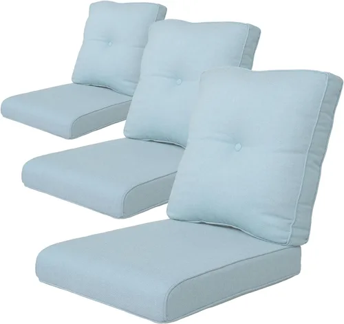 Miniatura 77 de Rilyson Cojines de patio para muebles de exterior, 22 x 24 pulgadas, respaldo alto y asiento profundo, cojín de exterior para sillas de patio, sofá