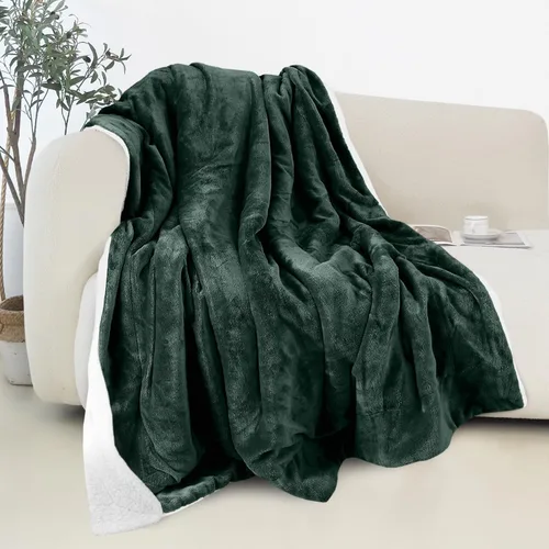 Miniatura 43 de Elegant Comfort - Manta reversible y ultra suave de franela con forro polar - Manta de sherpa navideña de invierno - Ligera, suave y acogedora