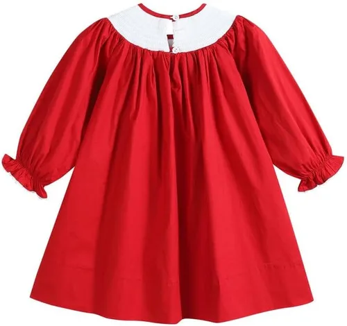 Miniatura 3 de Lil cactus Vestido de obispo fruncido navideño para bebés y niñas