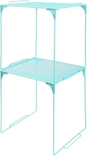 Miniatura 20 de Estante organizador de casillero apilable extra para casillero escolar, organizador de armario de almacenamiento, accesorios adecuados para la Negro