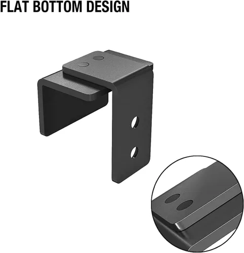 Miniatura 3 de JUBEST Guía de piso negro mate para montaje en pared, herrajes para puertas corredizas de granero de hasta 1-3/8 pulgadas de ancho y 1-1/4 pulgadas