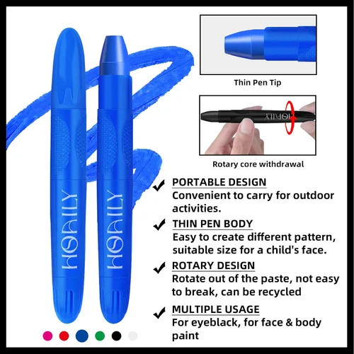 Miniatura 2 de HOSAILY Palo negro de ojos, pintura facial deportiva para softbol, béisbol, fútbol, lacrosse, crema de larga duración, pintura facial y corporal