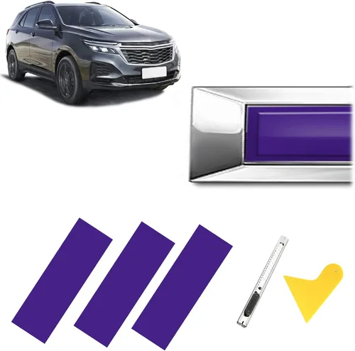 Miniatura 23 de QianBao Compatible con envoltura de vinilo de fibra de carbono de 11.8 x 4 pulgadas, kit de envoltura de emblema Chevy Bowtie con espátula y Negro 6