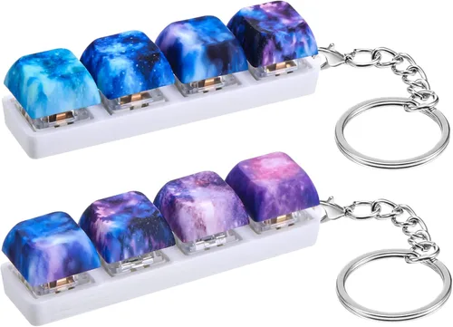 Miniatura 8 de Taiyin - Llavero de juguete con teclado clicker, juguete de descompresión con botón, llavero antiestrés, regalo para adultos para pasar el tiempo