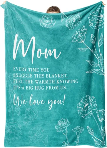 Miniatura 13 de GiltGlimmer Regalos para mamá, manta de regalo de cumpleaños para mamá, regalo para madres para mujeres de hija e hijo, regalo de We Love You