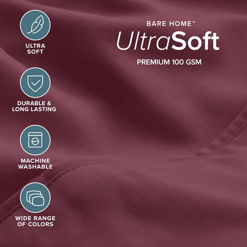 Miniatura 132 de Bare Home Hotel Luxury - Juego de sábanas tamaño individual, extra suave, 4 piezas, bolsillos profundos, ajuste fácil, refrescante y transpirable