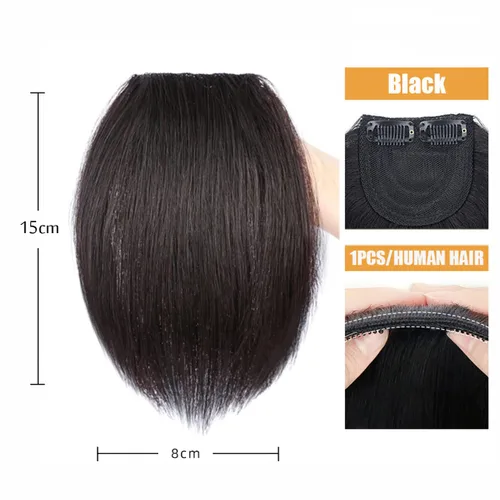 Miniatura 2 de Extensión de cabello invisible de una pieza con clip en la parte superior y lateral para mujeres, peinados de soplo de 6 pulgadas, color negro
