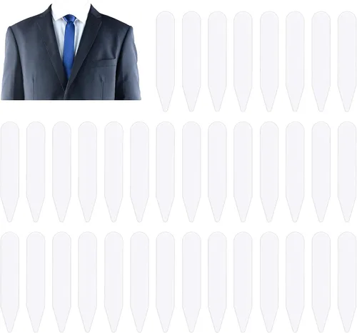 Gosknor 90 piezas de insertos de camisa de vestir, refuerzos de camisa de plástico invisibles, insertos de polo flexibles, soporte de camisa para