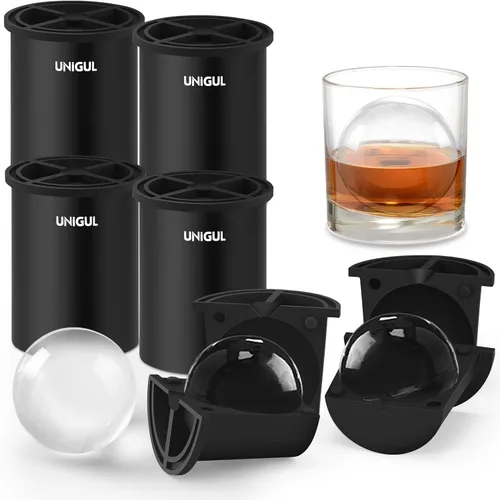Miniatura 5 de Fabricador de Cubitos de Hielo Transparentes, Molde para Bolas de Hielo de Acero Inoxidable de 2.5", para Whisky y Cócteles, Moldes de Cubitos