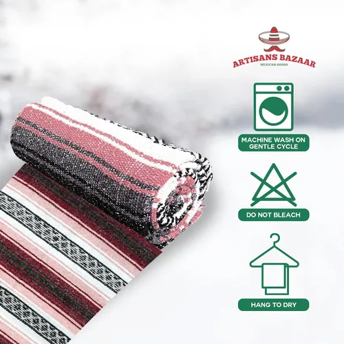 Miniatura 10 de Artisans Bazaar Poncho tradicional mexicano de Baja para hombres y mujeres, auténtico sarape de Gaban, manta de vaquero Pancho Jorongo