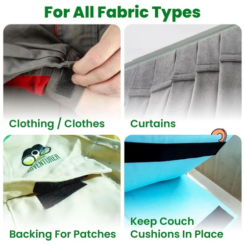 Miniatura 2 de Tiras adhesivas para tela (6 pies x 3/4 pulgadas), se pegan sin coser ni planchar, para ropa y cortinas, cinta de dobladillo de doble cara