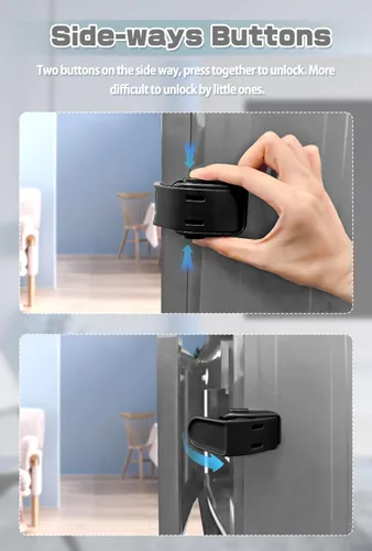 Miniatura 6 de Maveek Cajones a prueba de bebés, paquete de 4 cerraduras a prueba de niños para cajones de esquina, puertas más delgadas, gabinete, cocina