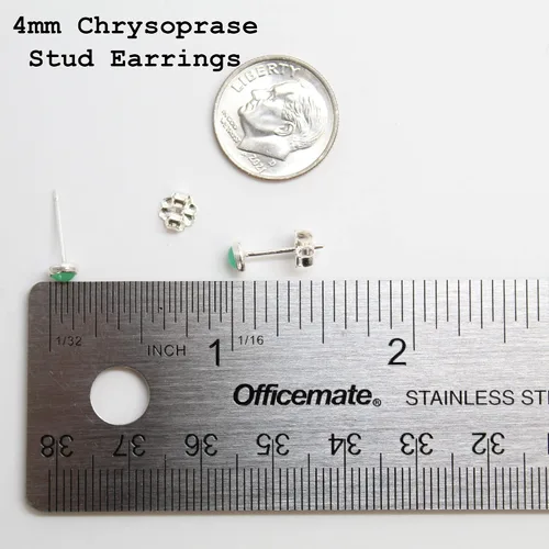 Miniatura 21 de Aretes de tuerca con piedras preciosas para mujeres y niñas, bisel redondo de 0.157 in de plata esterlina 925