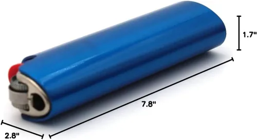 Miniatura 8 de Fundas de metal para encendedores, funda para BIC tamaño completo encendedor J6 mate color básico regalo de bricolaje (azul)