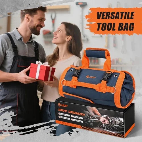 Miniatura 4 de UUP - Bolsa de herramientas enrollable, organizador de almacenamiento de herramientas vacías enrollado resistente, organizador plegable portátil