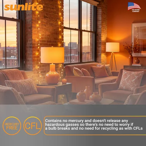 Miniatura 8 de Sunlite A19/3W/O/LED - Foco LED de color A19, 3 W (equivalente a 25 W), base mediana E26, no regulable, certificación UL, 1 unidad (paquete de 1)