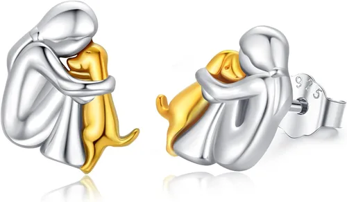 Hypoallergenic Dog Earrings 925 Sterling Silver Cute Animal Dog Stud Earrings Dog Jewelry Gifts for Women Girls Pet Lover