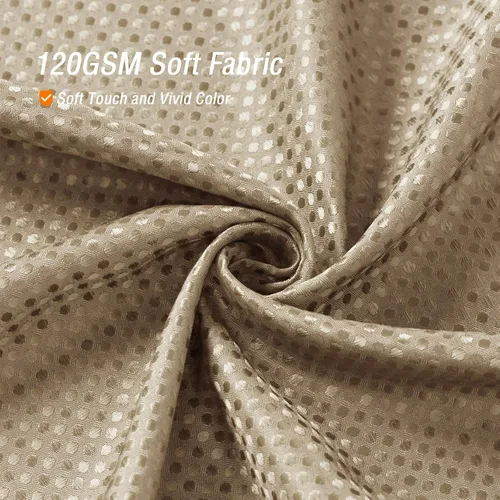 Miniatura 5 de Gibelle Juego de cortina de ducha de tejido gofre con ventana superior de malla y ganchos, cortina de ducha de tela estilo spa para baño, beige, 72