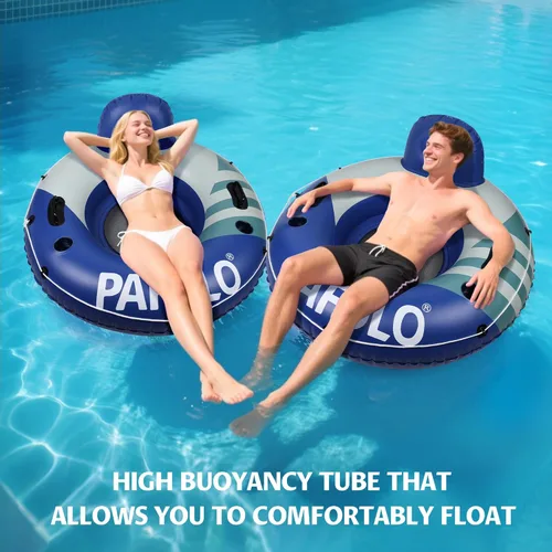 Miniatura 8 de River Tubes for Floating Heavy Duty, Pool Float Adult, 53" Inflatable Float Tube for Beach Lake Rafting, River Floats with Mesh Bottom Púrpura