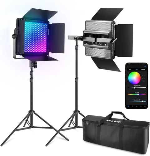 Miniatura 17 de NEEWER Luz de video LED RGB 660 PRO II mejorada con control de aplicación y kit de soporte de trípode, 2 paquetes de 50 W/1% de atenuación