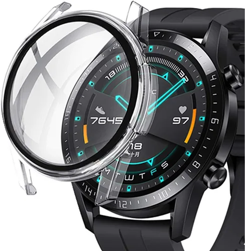 Miniatura 9 de Protector de pantalla de reloj compatible con Huawei GT2 de 1.63 pulgadas, ultra delgado, HD, vidrio templado, protección general, cubierta dura