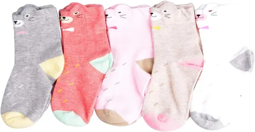Miniatura 3 de T.H.L.S 5 pares de calcetines de algodón para niñas de 0 a 15 años de edad
