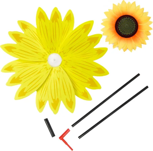 Miniatura 3 de 6 molinillos de girasol para césped, molinillos de viento, molinos de viento grandes para jardín, patio, decoración al aire libre
