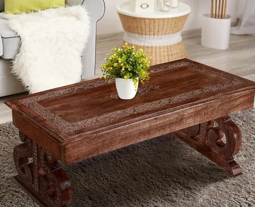 Miniatura 13 de Lightnpro - Mesa de centro de madera hecha a mano – Mesa central rectangular plegable premontada para sala de estar con revistas y almacenamiento