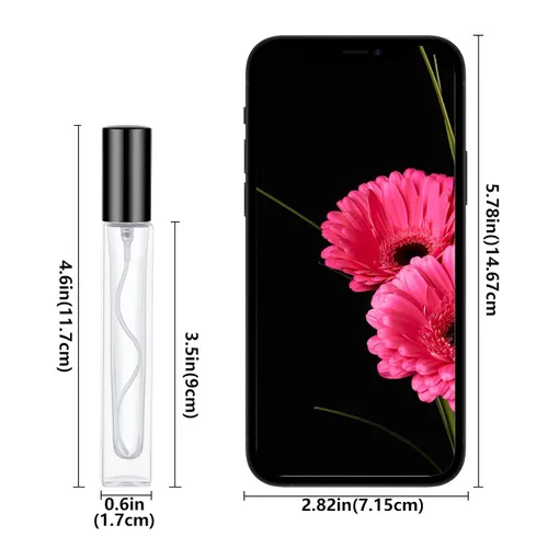 Miniatura 6 de Lil Ray Atomizador de perfume de 0.3 fl oz para hombres y mujeres. Botella de spray de vidrio recargable. Botella de fragancia portátil para viajes
