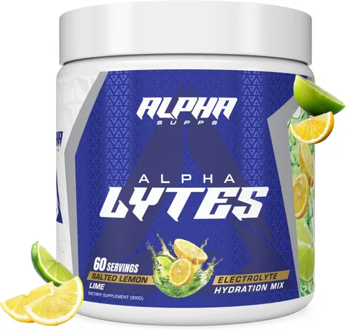 Alpha Supps Lytes - Mezcla de bebida de hidratación diaria con electrolitos en polvo, fórmula instantánea sin azúcar, cero calorías con minerales