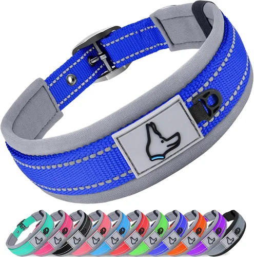 Miniatura 15 de Joytale Collar reflectante para perros extragrandes, de neopreno acolchado y ajustable, collares para mascotas de alta resistencia reflectantes