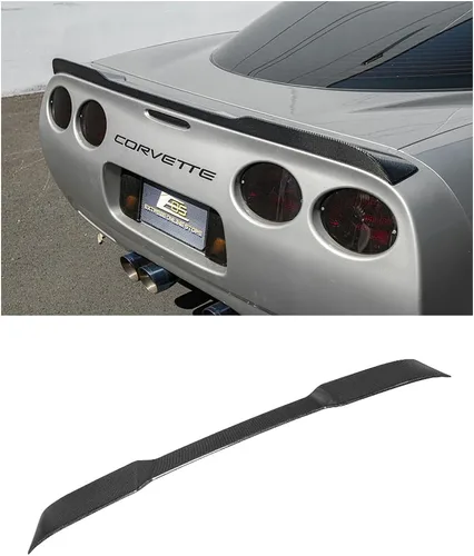 Miniatura 10 de Repuesto para todos los modelos Chevrolet Corvette C5 1997-2004 ZR1 Alerón de ala de tapa trasera de estilo extendido (plástico ABS, negro mate)