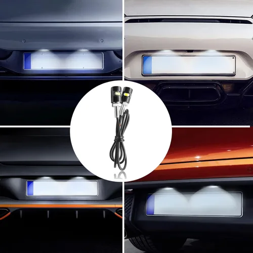 Miniatura 6 de 2 luces para matrícula, súper brillante de 12 V, bombilla LED blanca de tornillo de matrícula, resistente al agua, bombilla LED de aluminio negro