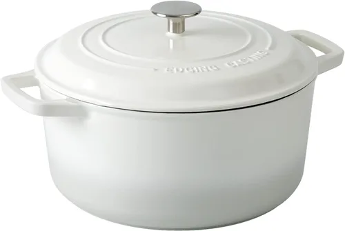 Miniatura 2 de EDGING CASTING Olla holandesa de hierro fundido esmaltado con tapa, horno holandés para hornear pan de masa madre, olla redonda, mango Dule de 7.5
