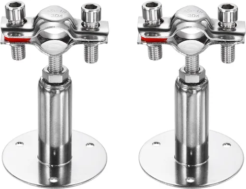 Miniatura 26 de HARFINGTON 2 piezas de montaje en pared de montaje en techo de acero inoxidable 304 abrazadera de soporte de tubo ajustable para tubo OD 1"-1.1