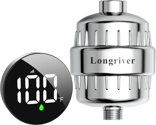 Miniatura 10 de Tem8(R7Pro) Accesorio de filtro de ducha de baño con pantalla de temperatura inalámbrica Purificador de agua dura 99.99% elimina cloro y metales