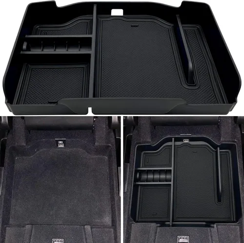 Organizador de consola central compatible con Dodge RAM 1500 2500 3500 2026 2025 2024 2023 2022-2019 Accesorios Caja de almacenamiento interior Negro