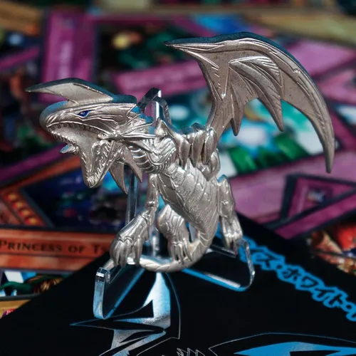 Miniatura 2 de Yu-Gi-Oh! Insignia de pin chapada en plata .999 de edición limitada Dragón blanco de ojos azules
