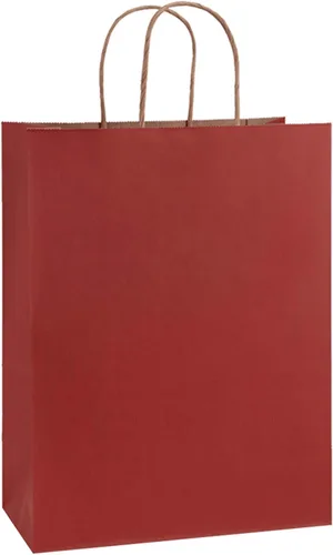 BagDream Bolsas de regalo de 10 x 5 x 13 pulgadas, 50 bolsas de papel kraft grandes de rayas rojas con asas a granel para compras, mercancía, venta